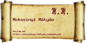 Mokosinyi Mátyás névjegykártya